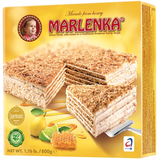 Torte "Marlenka" Honing-Citroen met 52% Crèmevulling, diepgevroren