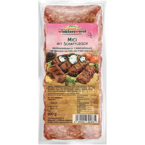 Мичи - румынские колбаски с измельченным мясом свинины, говядины и баранины, с добавлением воды, замороженные