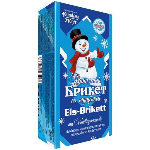 IJs-briketten met vanillesmaak, doorweven met romige bereidi