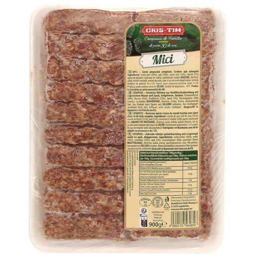 Vleesrolletjes "CEVAPCICI" van varkens- en rundvlees, diepgevroren
