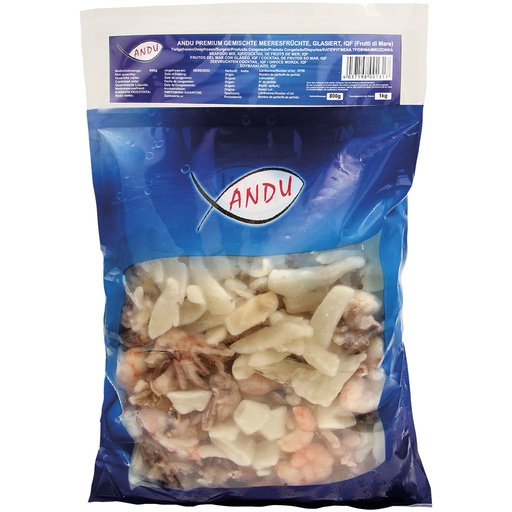 Смесь морепродуктов, глазированная, замороженная