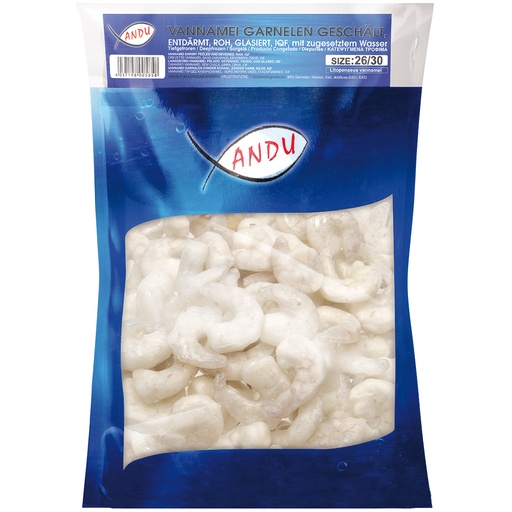 Креветки очищенные сырые, глазированные, с/м