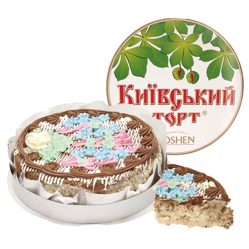 Taart "Kiewskiy Roshen" met crèmevulling 57,6% en hazelnoten