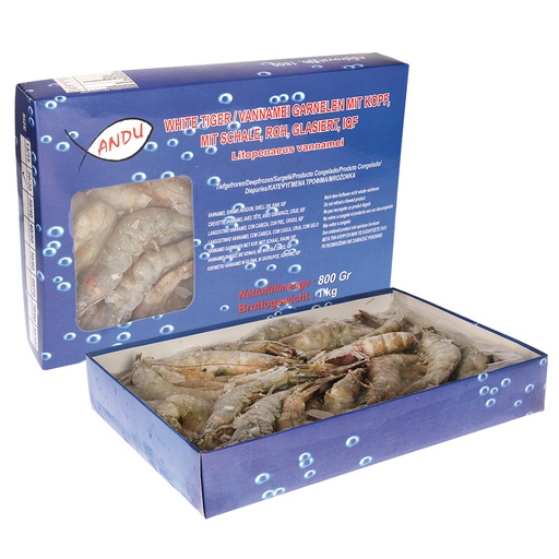 White Tiger/ vannamei garnalen (Litopenaeus vannamei) met ko