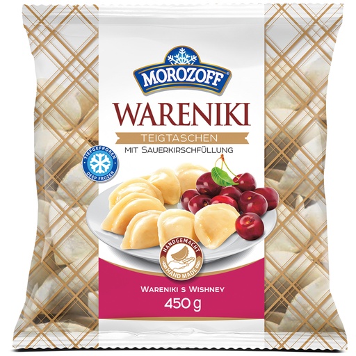 "MOROZOFF" deegwaren "Wareniki" met zure kersvulling, diepgevroren