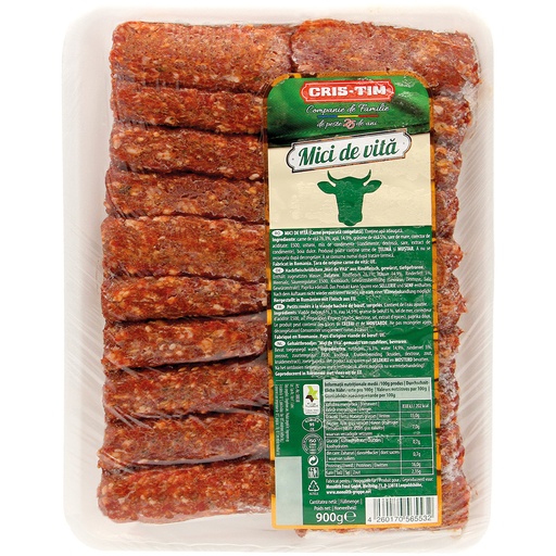 Рулетики из фарша "Mici de Vita" из говядины, приправленные, замороженные.
