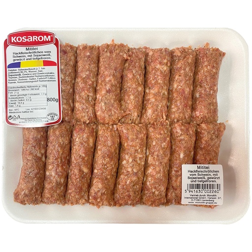 Gehaktrolletjes van varkensvlees "Mititei", met sojavectivat