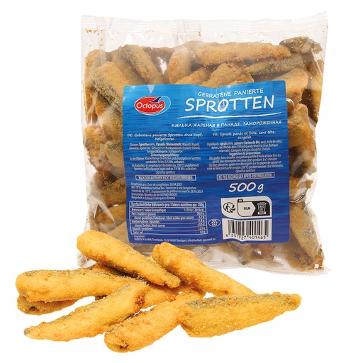 Жареная панированная килька без головы, замороженная