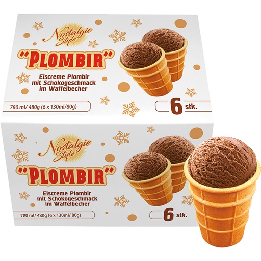 Шоколадный пломбир в вафельном стаканчике