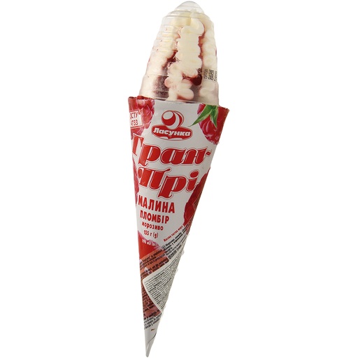 Ванильное мороженое с малиновой начинкой в шоколадной глазур