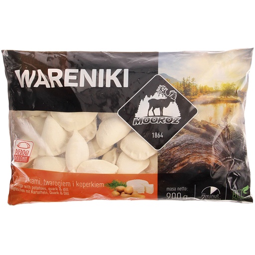 "Pierogi" deegwaren met aardappel en roomkaas-dille vulling,