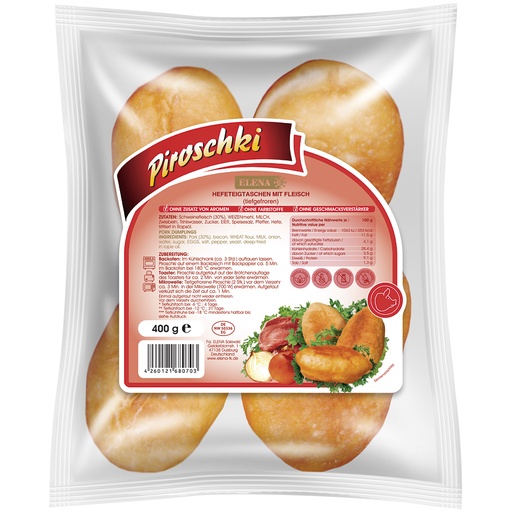 Piroschki - gebakken gistdeegzakjes gevuld met varkensvlees