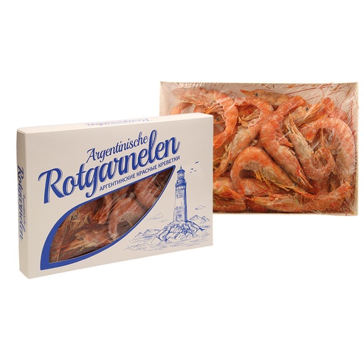 Аргентинские красные креветки, сырые, не очищенные, с голово