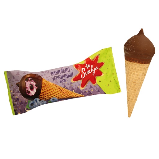 IJs met vanille-blauwe bessmaak met geparfumeerde vulling