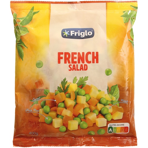 Groentemix 'French Salad' van aardappelen, wortelen en erwte