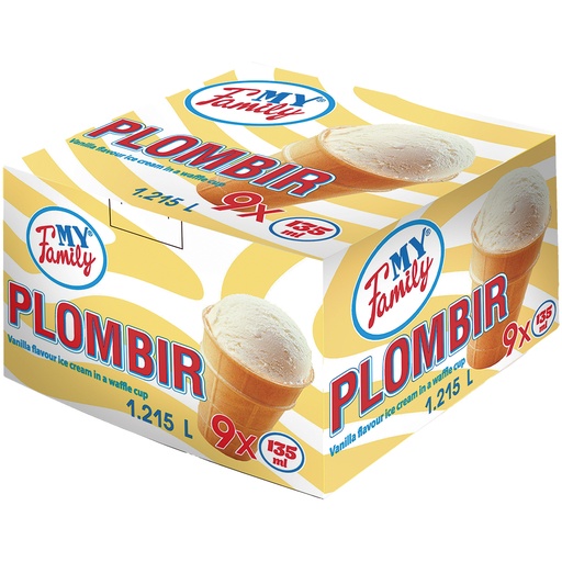 Moja Semja ijs met vanillesmaak in een wafelbekertje, 9x 135