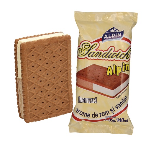 Мороженое со вкусом ванили и рома между двумя печеньями с ка