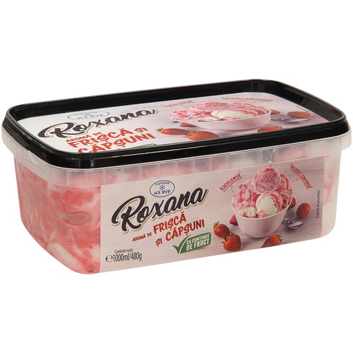 Мороженое со сливочным вкусом и ароматизированным клубничным