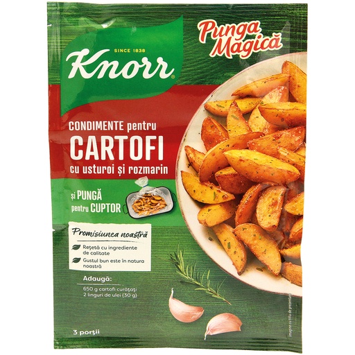 Kruidige bereiding voor gebakken aardappelen met knoflook en