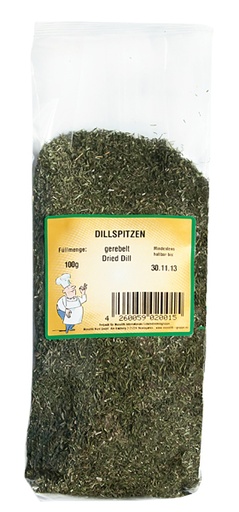 Dille toppen gesneden