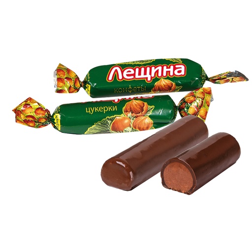 Notenconfectie "Leschina" in cacaohoudende vetglazuur (28%)