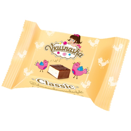 Schuimsuikerwarenconfekt "Vkusnasha" Classic in cacao-houdende vetglazuur