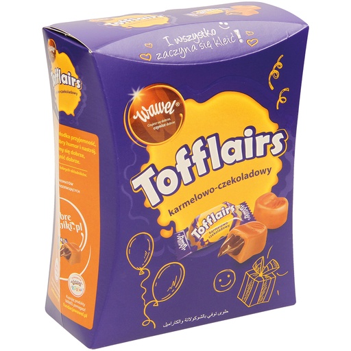Gevuld snoep met karamel-chocoladesmaak "Tofflairs karmelowo