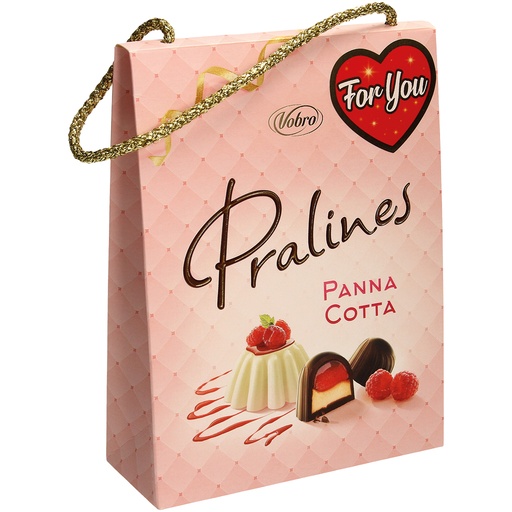 Pralines met Panna Cotta-smaakcrème en frambozensmaakvulling