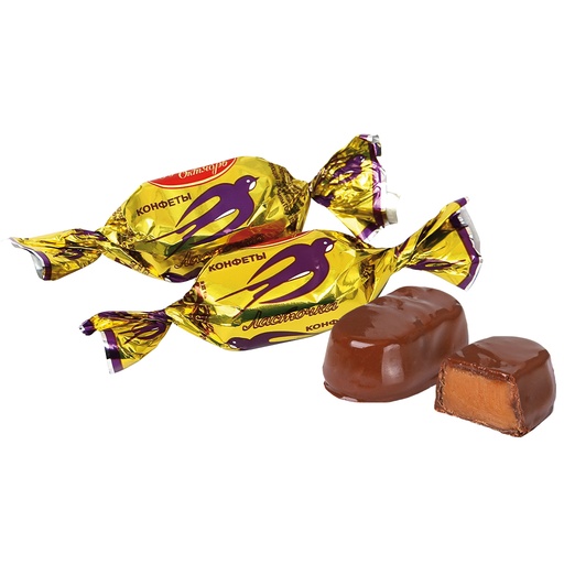 Помадные конфеты "Ласточка" с апельсиновым вкусом в какаосод