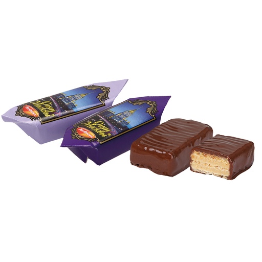 Wafelconfect met cashewnoten in cacaohoudende vetglazuur