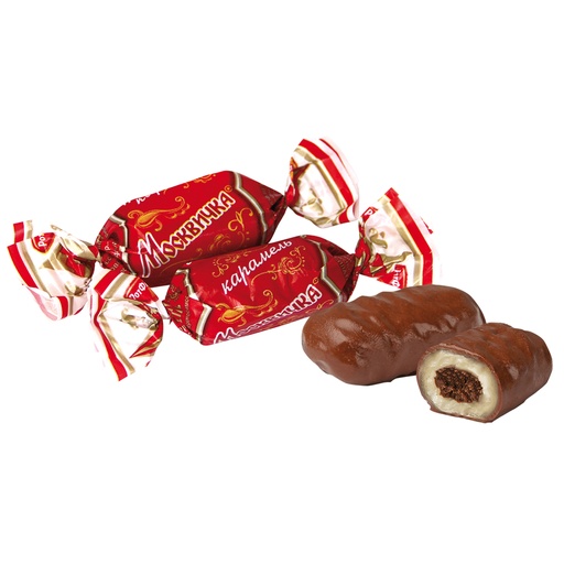 Карамель "Moskwitschka" с 19% начинкой с шоколадным вкусом в
