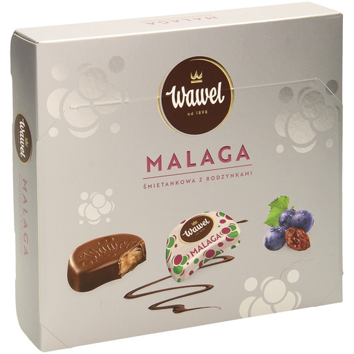 Chocoladesnoep met rozijn- en roomvulling (50%) "Malaga"