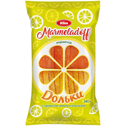 Мармелад желейный "Дольки" с ароматом лимона и апельсина