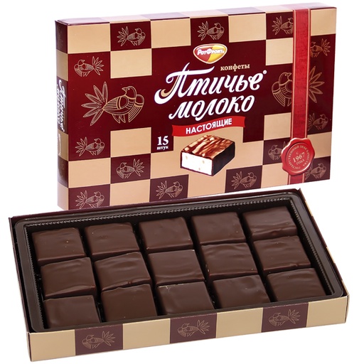 Schuimdeegconfekt met room-vanillesmaak in cacao-vetglazuur
