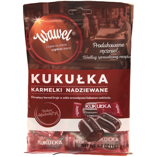 Karamel met cacao-houdende vulling "Kukulka" (25%)