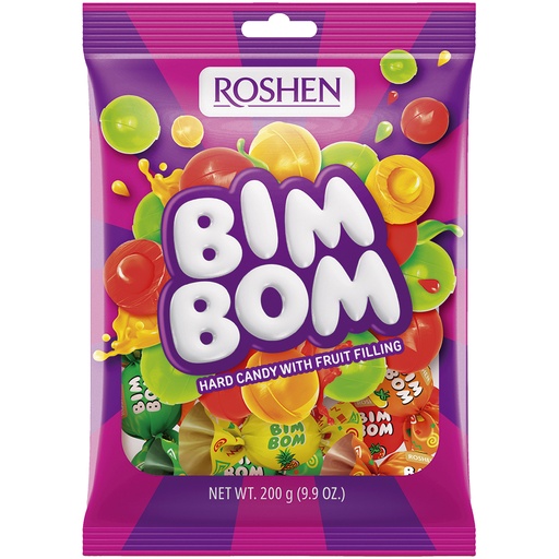 "Bim-Bom" карамель c начинкой со вкусами: земляника, ананас,