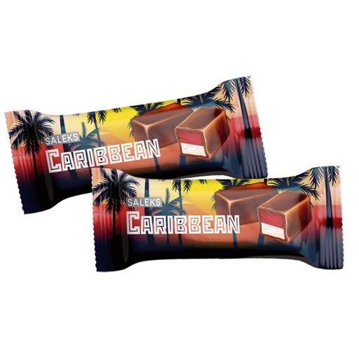 Geel schumacher snoepjes Caribbean in cacao-achtige vetcoati