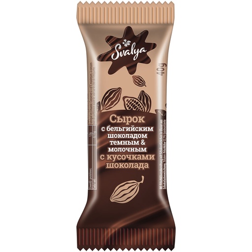 Verse kaasbereiding met chocoladestukjes omhuld met chocolad