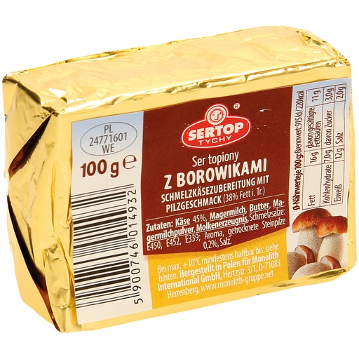 Плавленый сыр со вкусом грибов 38% жирности