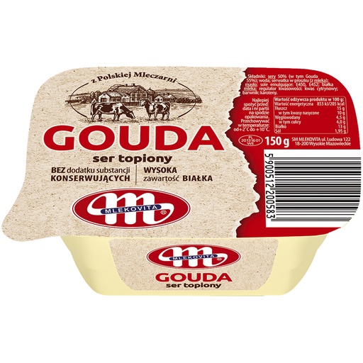 Gouda ser topiony smeerbare smeltkaasbereiding, roomniveau.