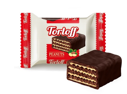 "Tortoff Peanuts" Wafelsnede met pinda-kakao-crèmevulling