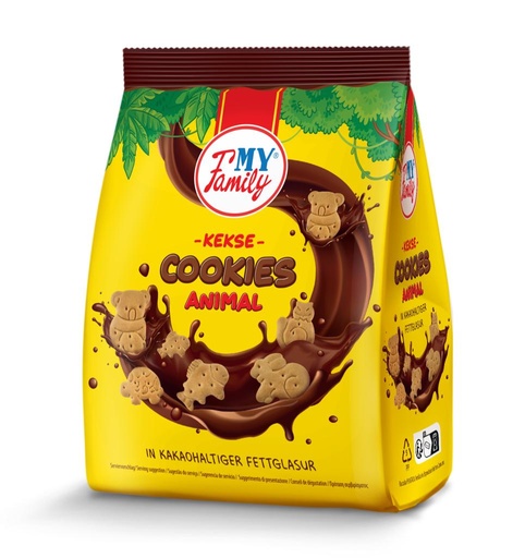"MY FAMILY" Dier koekjes in cacao-achtige vetcoating