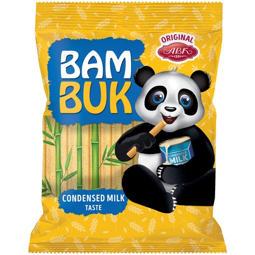 "BAM-BUK" Gevulde deegstokken met gecondenseerde melk smaak - Crèmevulling 60%