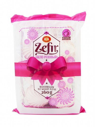 Schuim suikergoed "Roze/Wit" met frambozen- en vanillesmaak