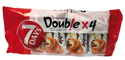 Dubbele Croissants met Chocoladecrèmevulling & Vanillecrèmevulling