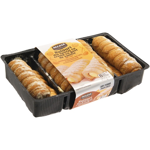 Deegrolletjes met 30% crèmevulling (vanillesmaak)