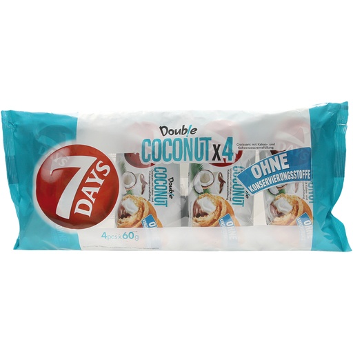 Круассаны "Double Kakao-Coconut x 4" с шоколадно-кокосовой начинкой
