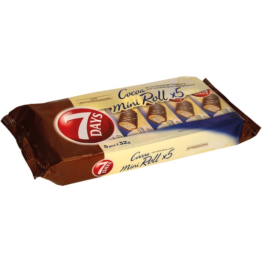 Mini - cakerol met cacaobasis coating en met een crème vulli