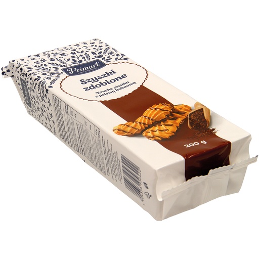 Zandkoekjes met decor van cacaoglazuur "Szyszki zdobione"