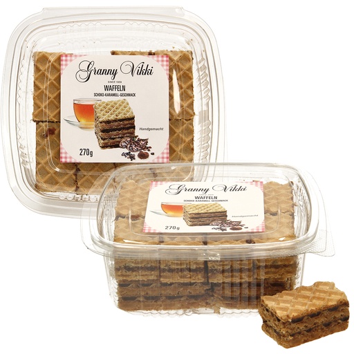 Вафли с двойной начинкой с шоколадным и карамельным вкусоми